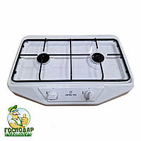 Газова двоконфоркова настільна плита Грета, якісний таганок на природний або скраплений газ