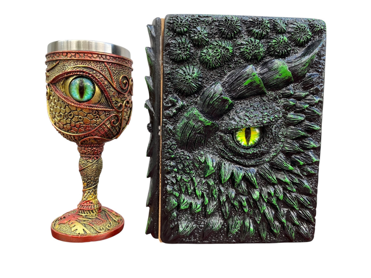 Подарунковий набір Келих 3D Око Зелений і Блокнот 3D «Око Лісового Дракона», фото 1