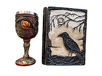 Подарунковий набір Келих 3D Око Orange і Блокнот 3D «Тінь Ворона»