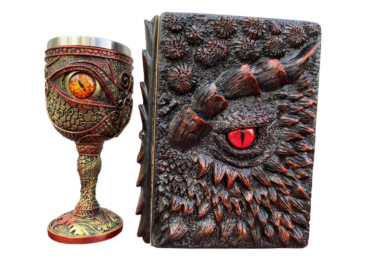 Подарунковий набір Келих 3D Око Orange і Блокнот 3D «Око Пламінного Дракона», фото 1