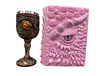 Подарунковий набір Келих 3D Око Orange і Блокнот 3D «Дракон Єдинорога»