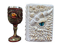 Подарунковий набір Келих 3D Глазур Orange і Блокнот 3D «Око Крижаного Хранителя»
