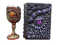 Подарунковий набір Келих 3D Око Orange і Блокнот 3D «Око Ілюзій»