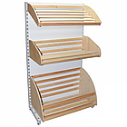 Стелаж хлібний 1600*950 мм, стелаж з дерев'яними кошиками приставний, Рістел, торговий хлібний стелаж, фото 4