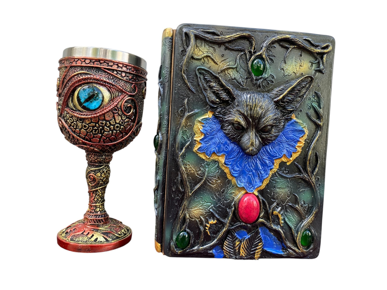 Подарунковий набір Келих 3D Око Blue і Блокнот 3D «Лісовий Гримуар Лиси», фото 1