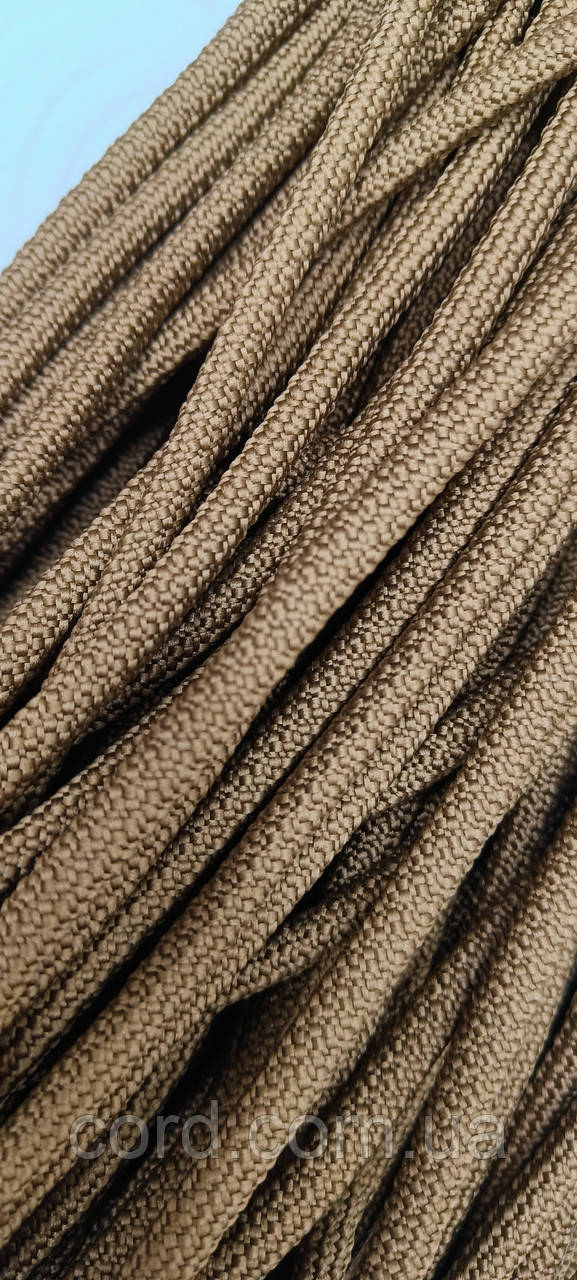 Шнур круглий з наповнювачем 6мм темно-бежевий2 100м, фото 1