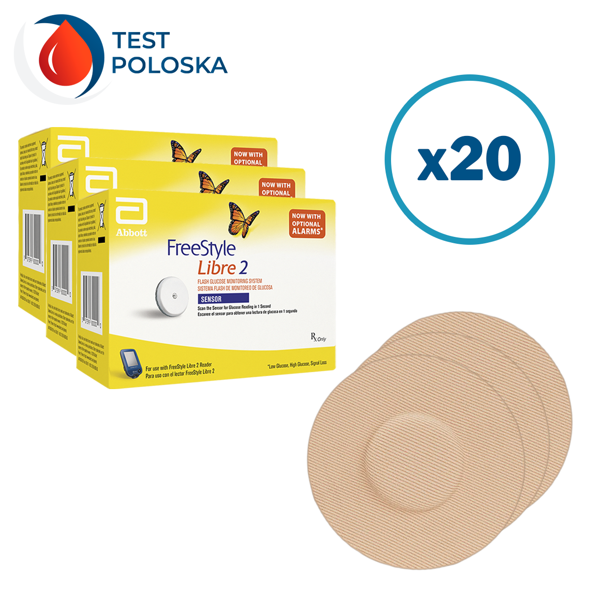 Сенсор Freestyle Libre 2 (ФриСтайл Либре) 20 уп. и 20 тейпов в комплекте