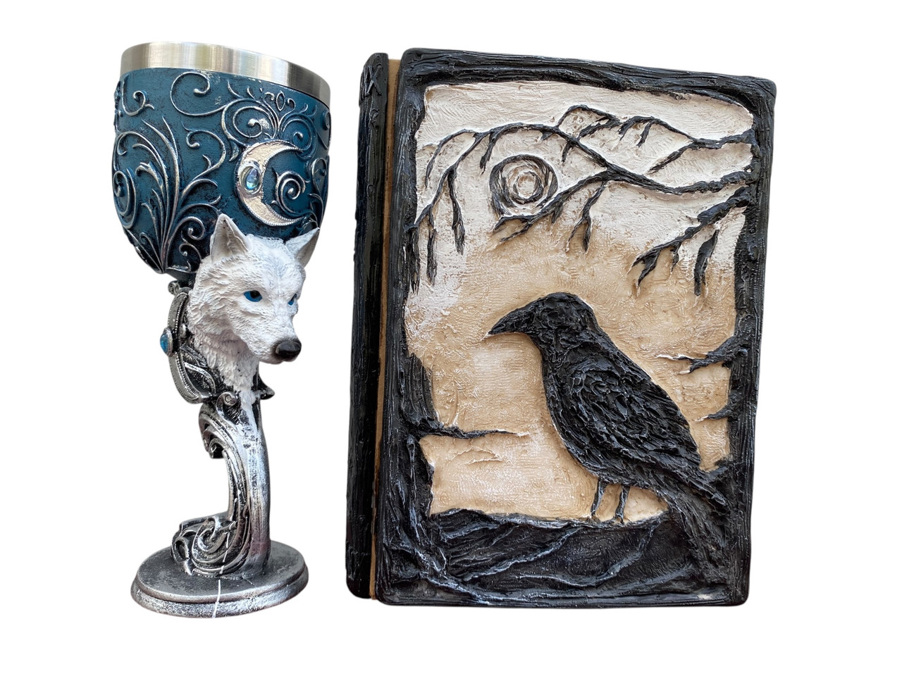 Подарунковий набір Келих 3D Вовк і Блокнот 3D «Тінь Ворона», фото 1