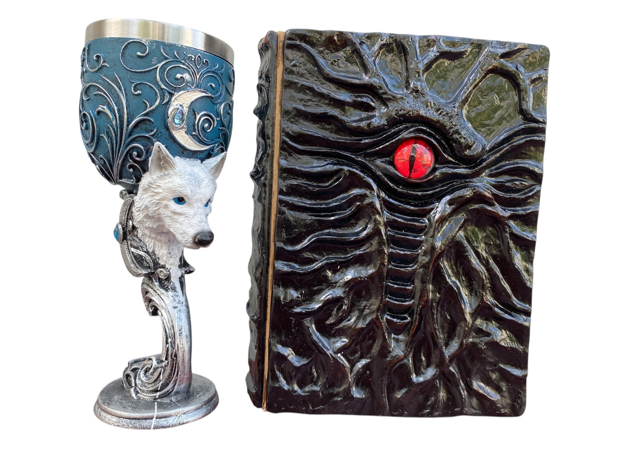 Подарунковий набір Келих 3D Вовк і Блокнот 3D «Книга, що дивиться у відповідь», фото 1