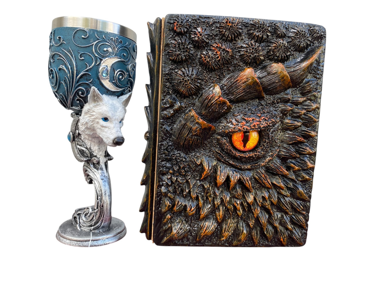 Подарунковий набір Келих 3D Вовк і Блокнот 3D «Жар Серця Дракона», фото 1