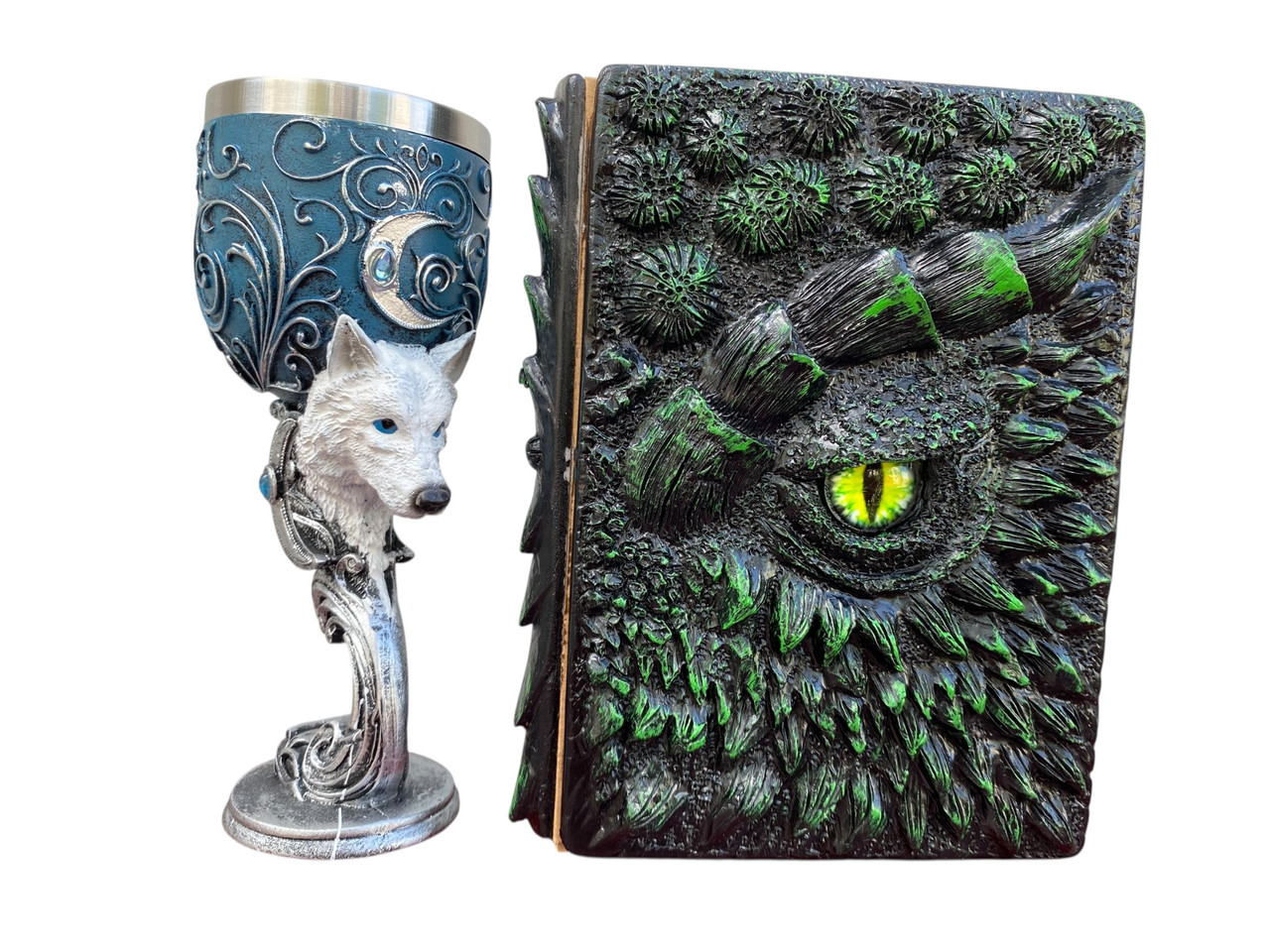 Подарунковий набір Келих 3D Вовк і Блокнот 3D «Око Лісового Дракона», фото 1