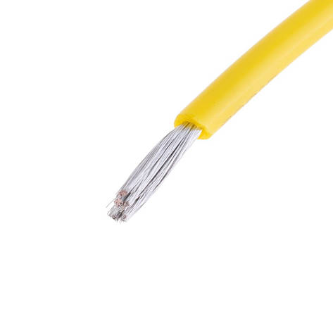 Силіконовий дріт 13AWG (2.5mm2-500/0.08TS) жовтий, 1 м, фото 1