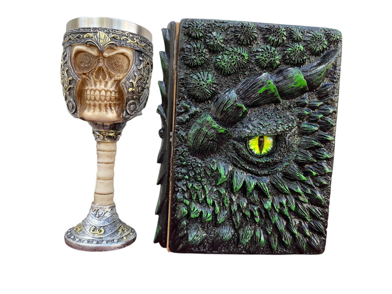 Подарунковий набір Келих 3D Череп у Шоломі та Блокнот 3D «Око Лісового Дракона», фото 1