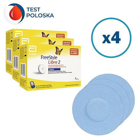 Сенсор Freestyle Libre 2 (ФріСтайл Лібре Франція) 4 уп. і 4 кольорові тейпи в комплекті, фото 1