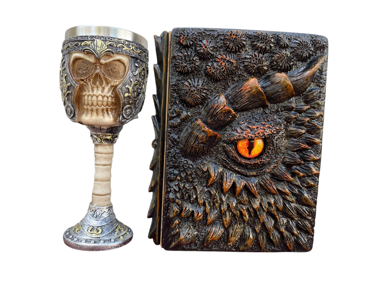 Подарунковий набір Келих 3D Череп у Шоломі та Блокнот 3D «Жар Серця Дракона», фото 1