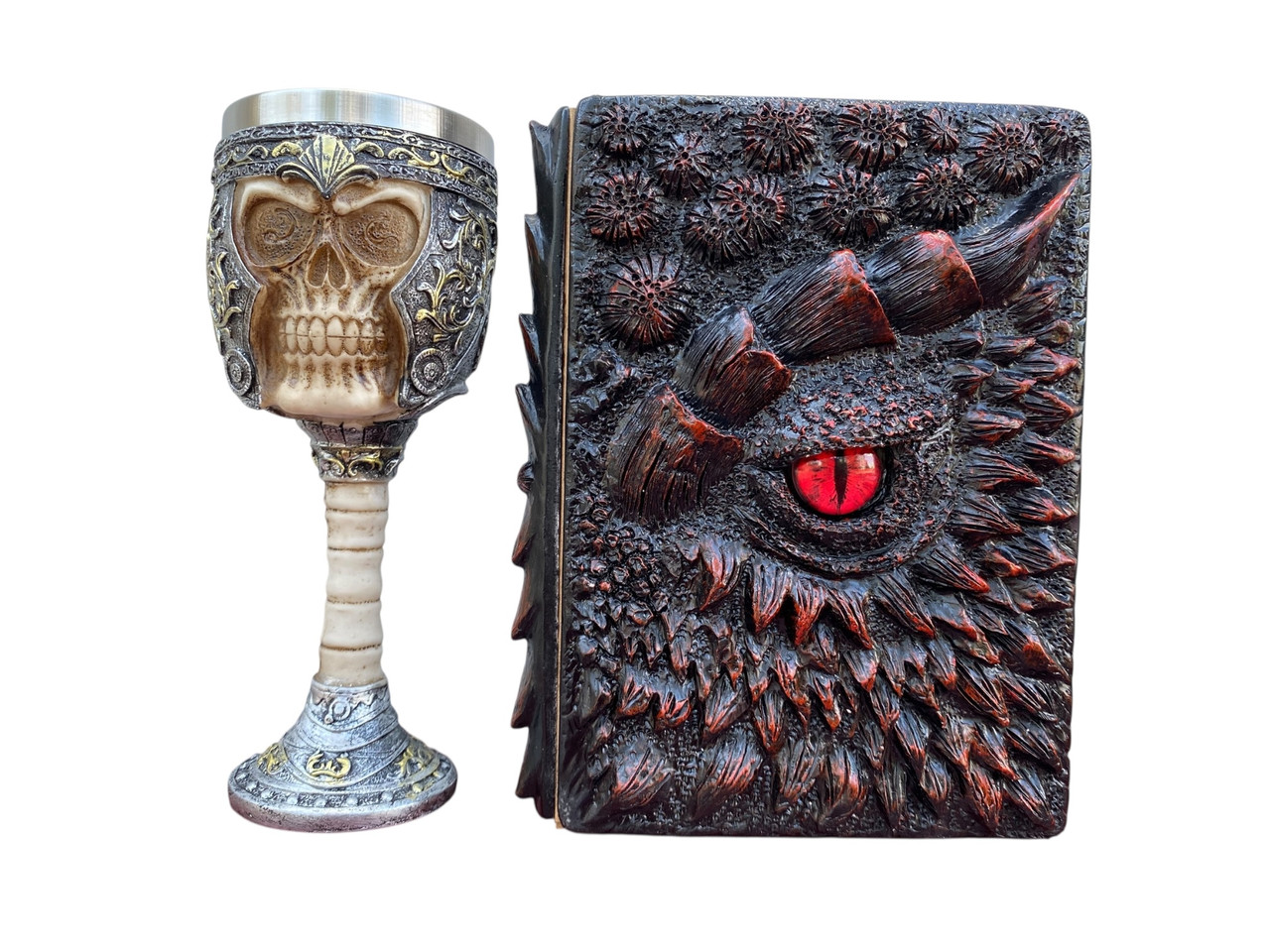 Подарунковий набір Келих 3D Череп у Шоломі та Блокнот 3D «Око Пламінного Дракона», фото 1