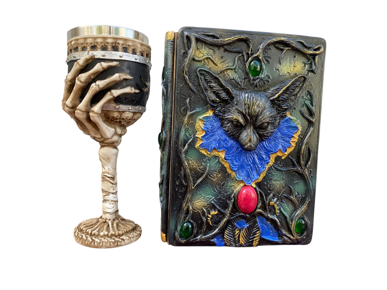 Подарунковий набір Келих 3D Рука з Черепами та блокнот 3D «Лісовий Гримуар Лиси», фото 1