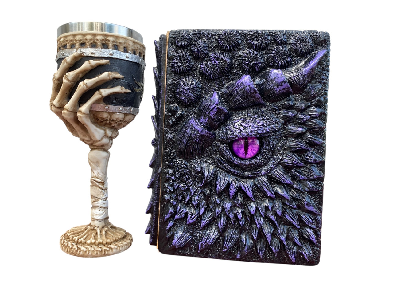 Подарунковий набір Келих 3D Рука з Черепами та блокнот 3D «Око Ілюзій», фото 1