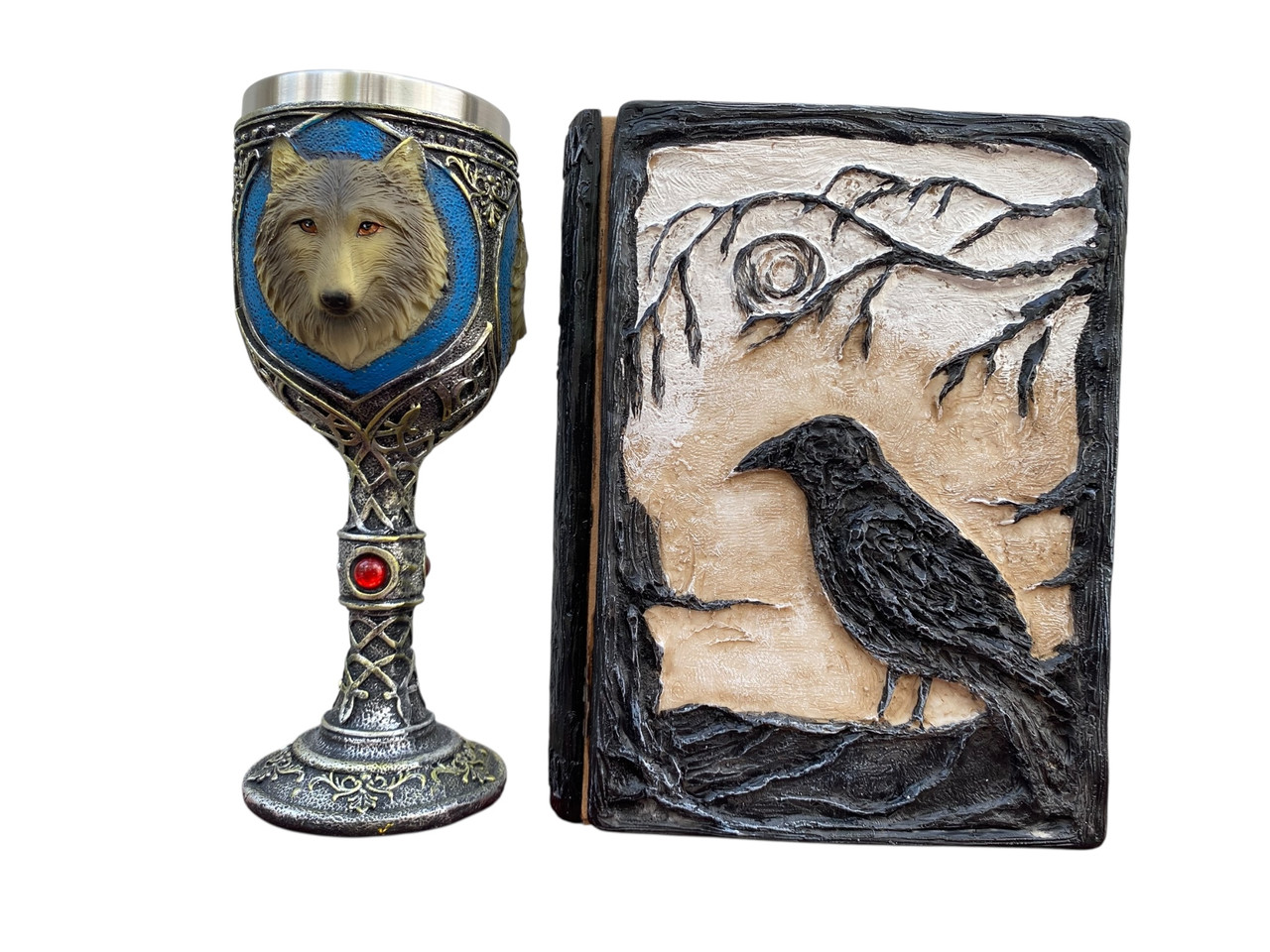 Подарунковий набір Келих 3D Вовки та Блокнот 3D «Тінь Ворона», фото 1