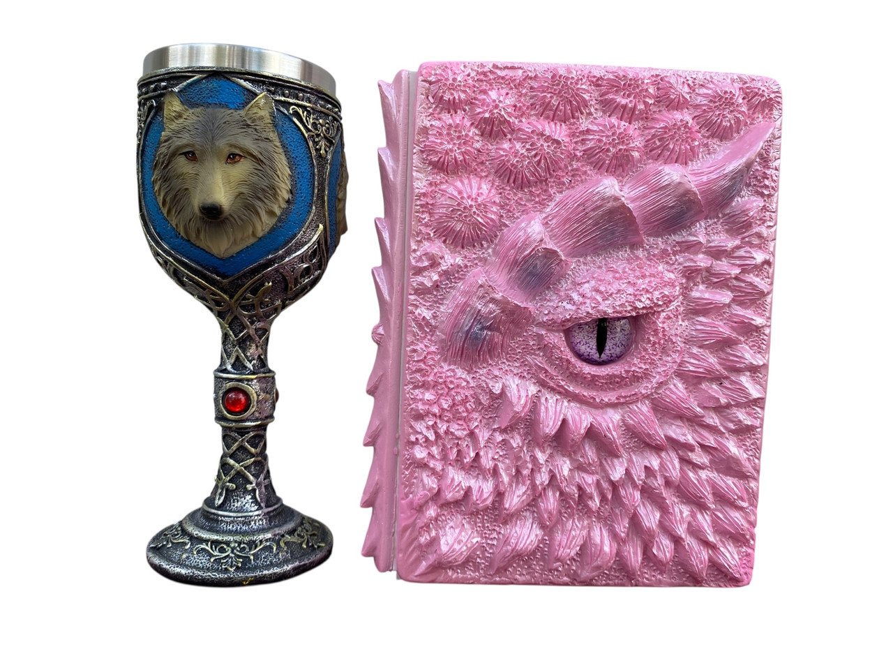 Подарунковий набір Келих 3D Вовки та Блокнот 3D «Дракон Єдинорога», фото 1