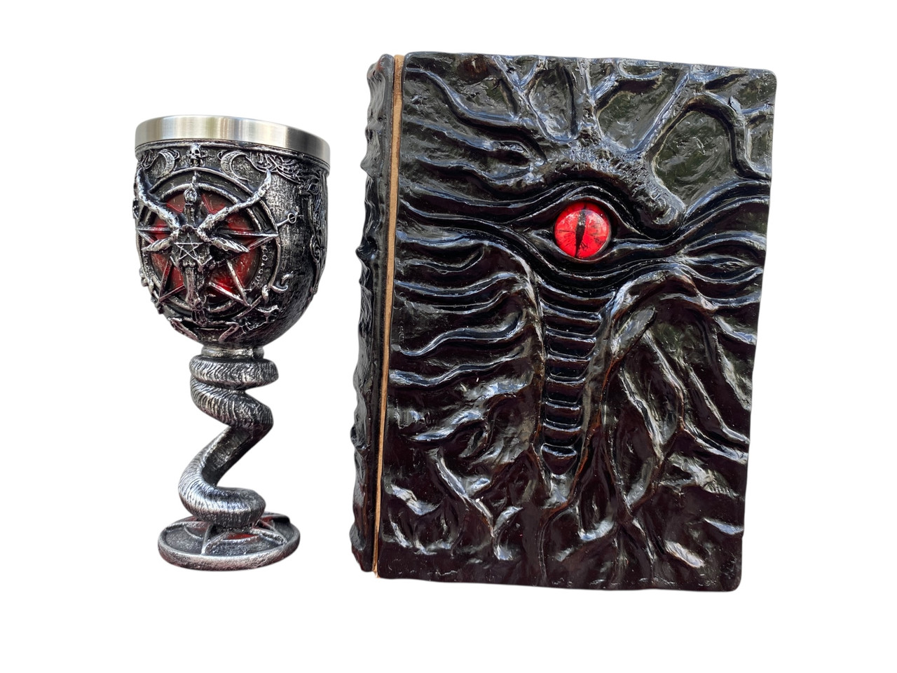 Подарунковий набір Келих 3D Бафомет і Блокнот 3D «Книга, що дивиться у відповідь», фото 1