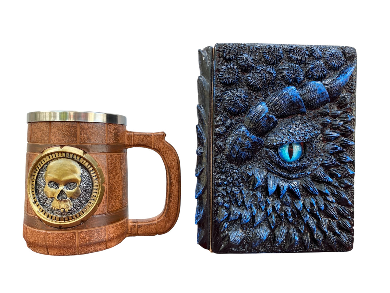 Подарунковий набір Кухоль 3D Череп Gold Rose та Блокнот 3D «Книга Тіней і Глубін», фото 1