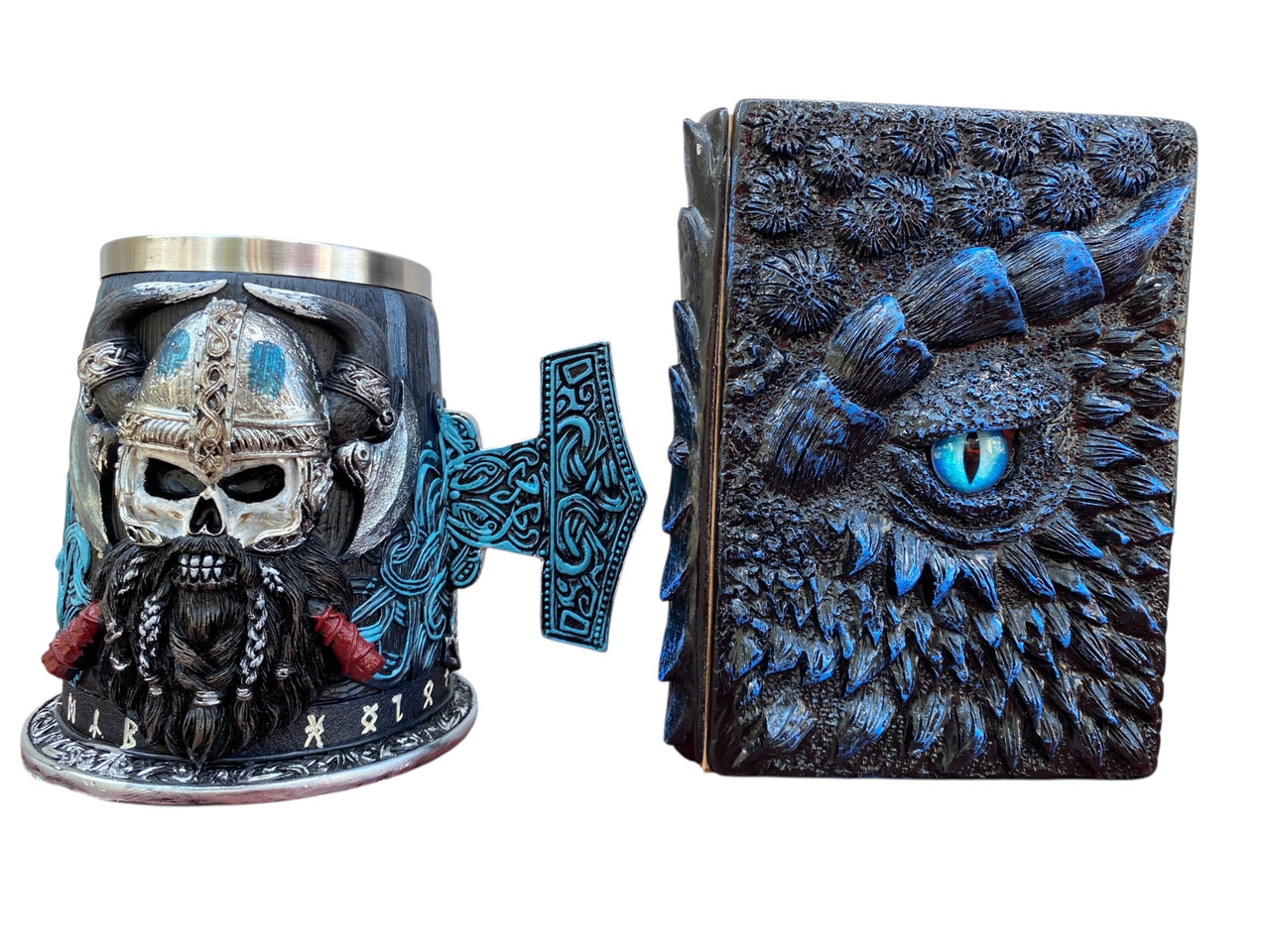 Подарунковий набір Кухоль 3D Молот Тора Бородастий Вікінг і Блокнот 3D «Книга Теней і Глубін», фото 1