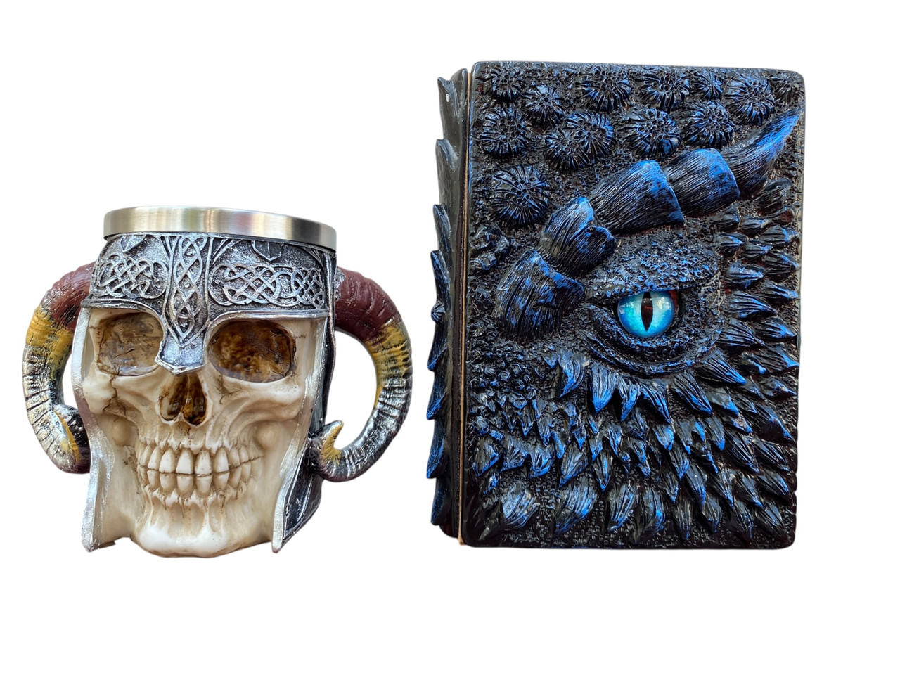Подарунковий набір Кухоль 3D Рогатий Череп і Блокнот 3D «Книга Теней і Глубін», фото 1