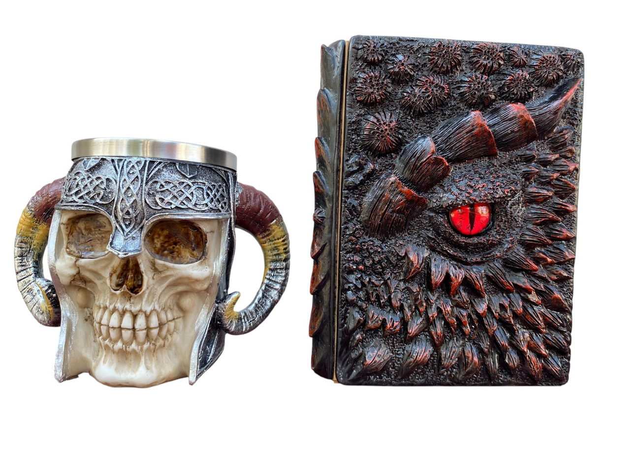 Подарунковий набір Кухоль 3D Рогатий Череп і Блокнот 3D «Око Пламінного Дракона», фото 1