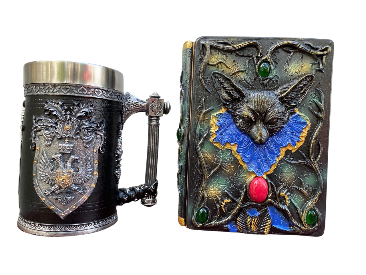 Подарунковий набір Кухоль 3D Щит і Корона та Блокнот 3D «Лісовий Гримуар Лиси», фото 1