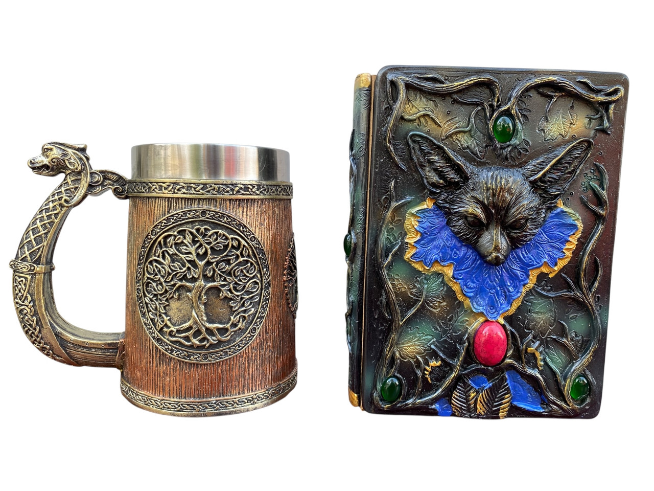 Подарунковий набір Кухоль 3D Вікінг і Дракон і Блокнот 3D «Лісовий Гримуар Лиси», фото 1