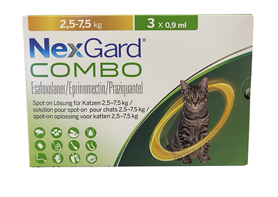 НексГард КОМБО для котів 2,5 - 7,5 кг, L, 3 піпетки