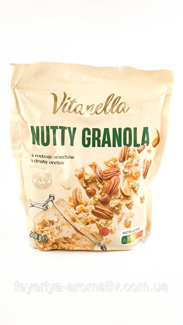 Гранола Vitanella Nutty Granola з 4 видами горіхів, 500 г