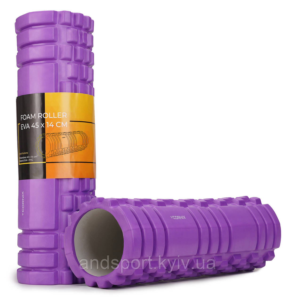 Масажний ролик Cornix EVA 45 x 14 см (валик, роллер) XR-0042 Violet
