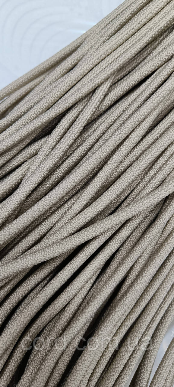 Шнур круглий з наповнювачем 6мм світло бежевий 100м, фото 1