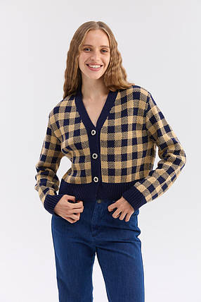 Жакет (синій-бежевий), фото 1