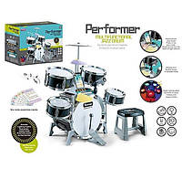 Дитяча барабанна установка для хлопчика та дівчинки - 6 нотних карток, підсвічування, піаніно, режим караоке (Q530A)