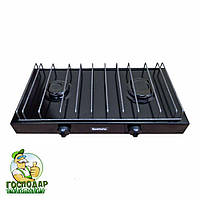 Газова двоконфоркова настільна плита 60см, якісний таганок на природний або скраплений газ