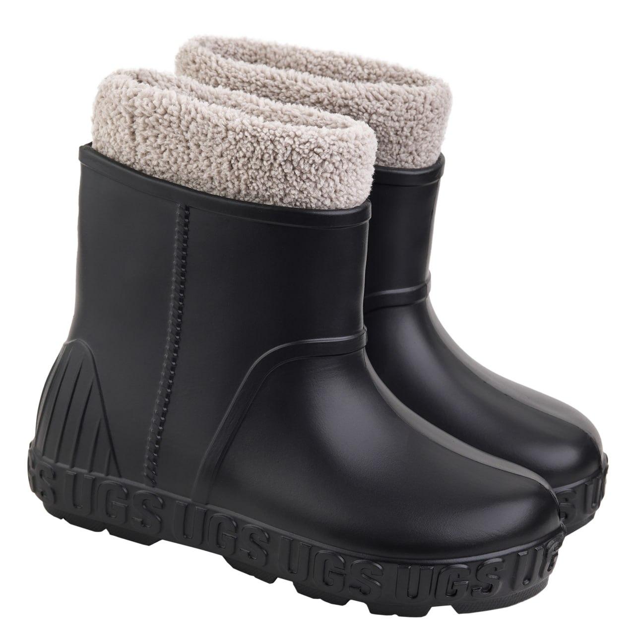 Жіночі чоботи чорні з піни на хутрі  39, фото 1