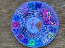 Дитячий набір для творчості створення шарм-браслетів із фурнітурою, Набір із бісеру та намистин номер 87, фото 3