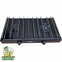Газова двоконфоркова настільна плита шириною 60см з турбо конфоркою