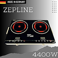 Настільна двокомфоркова електроплита Zepline 4400 Вт Інфрачервона, побутова, для готування ТОП