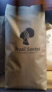 Кава натуральна в зернах Бразилія Сантос100% арабіка 1 кг