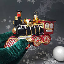 Скляна ялинкова іграшка Паротяг великий Impuls. асортимент як Irena, Komozja, фото 2