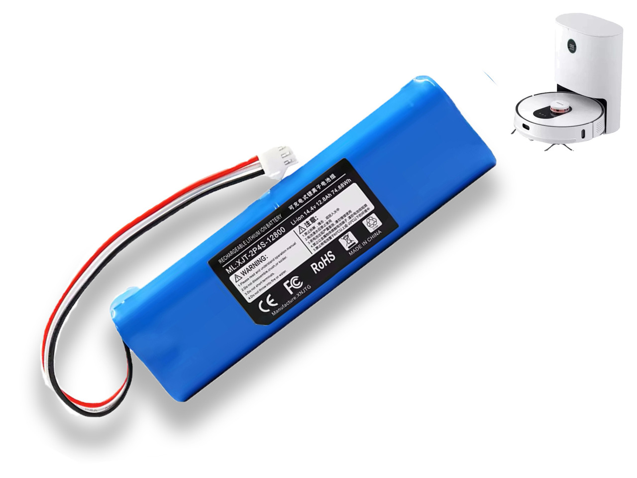 Сумісний акумулятор для робота-пилососа Roidmi Eve Plus Li-ion 14.4V 5200 мА·год, фото 1