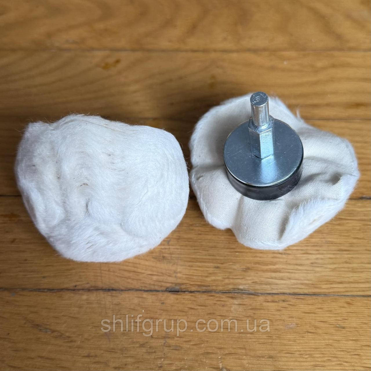 Муслінова 75 мм насадка біла сферична в дриль, шуруповерт., фото 1
