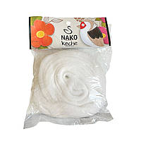Nako Keche (Нако Кеч) №208 білий (Пряжа 100% вовна, нитки для фелтинга-валяння)