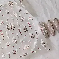 5D рельєфні наклейки для нігтів з лотосом об ємний дизайн манікюру