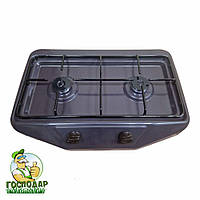 Газова двоконфоркова настільна плита Грета, якісний таганок на природний або скраплений газ