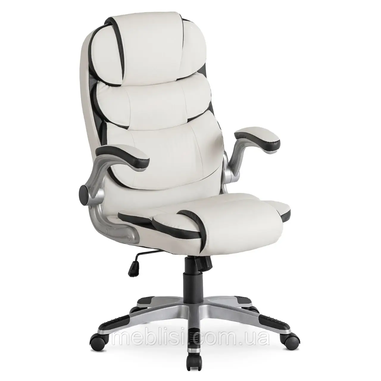 Крісло комп'ютерне LIVERPOOL білий з підйомнити підлокітникам, еко шкіра (MEBEL ELIT) ME.LIVERPOOL/B/E/FO
